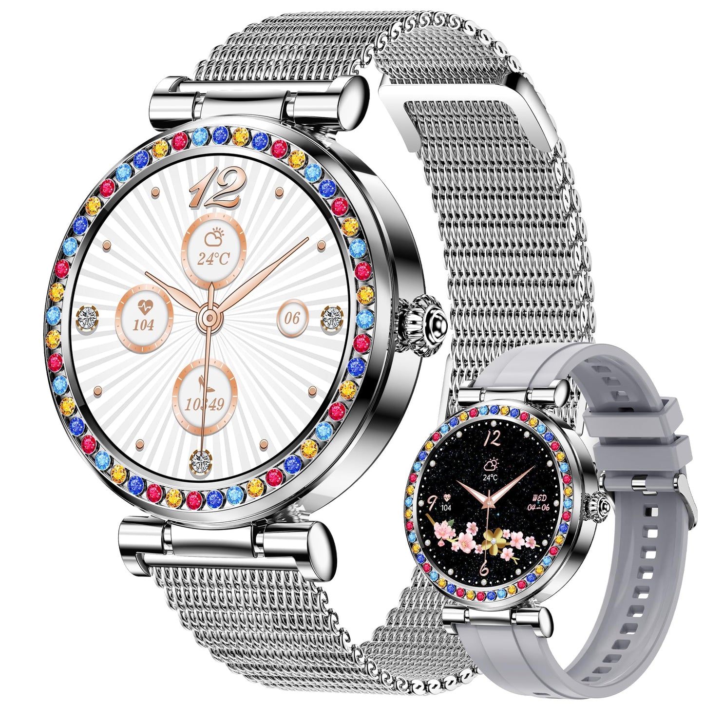 Myshun Smart Watch For Women(Answer/Make Calls), 5Atm Waterproof Fitness Watch Fitness Watch With Heart Rate/Spo2/Blood Pressure