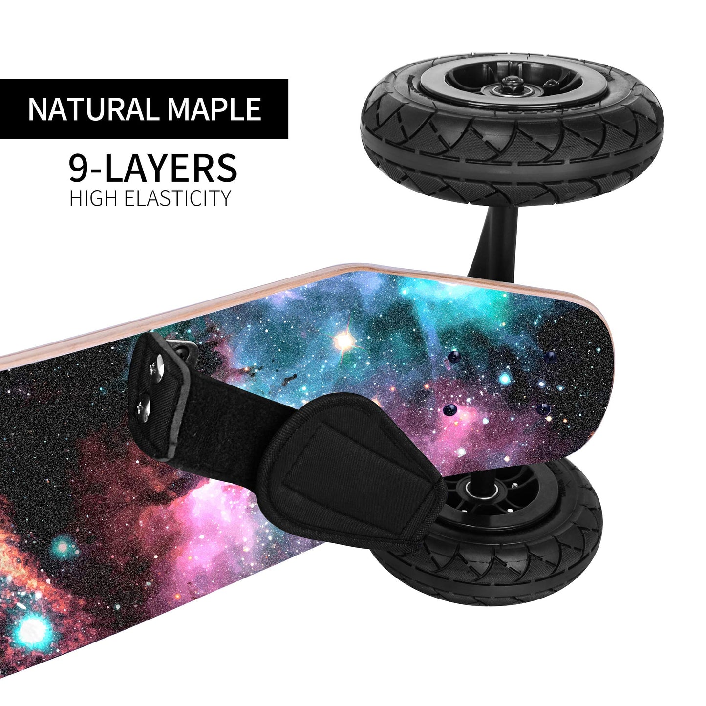 Losenka No-Electric MountainBoard, All Terrain Cross Country Skateboard Mountain Board for Adults Teens, Including Tool, Skateboard Bag, Eraser, Protective Gear, Foot Strap.