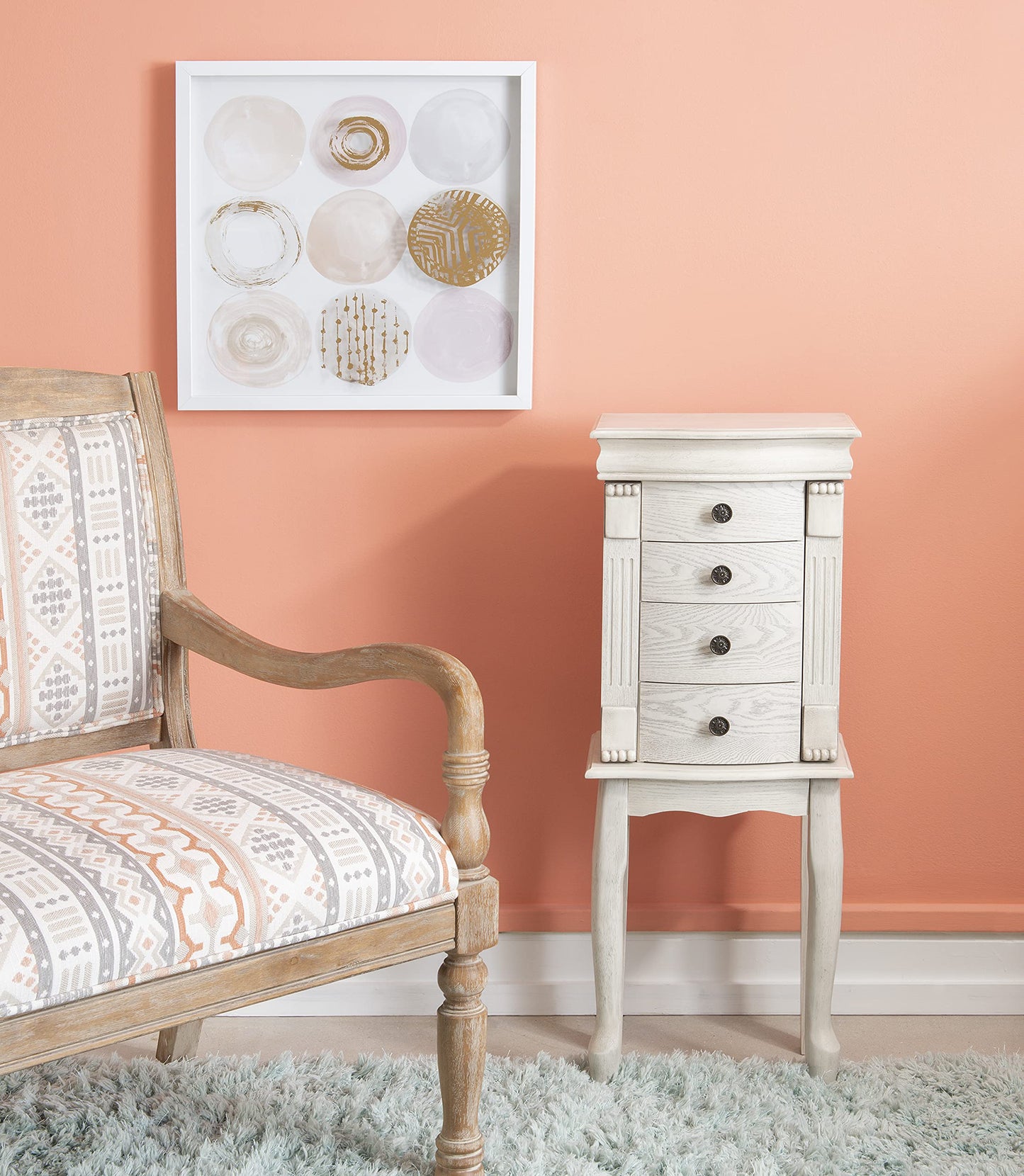 Hartford Off White Jewelry Armoire by Powell