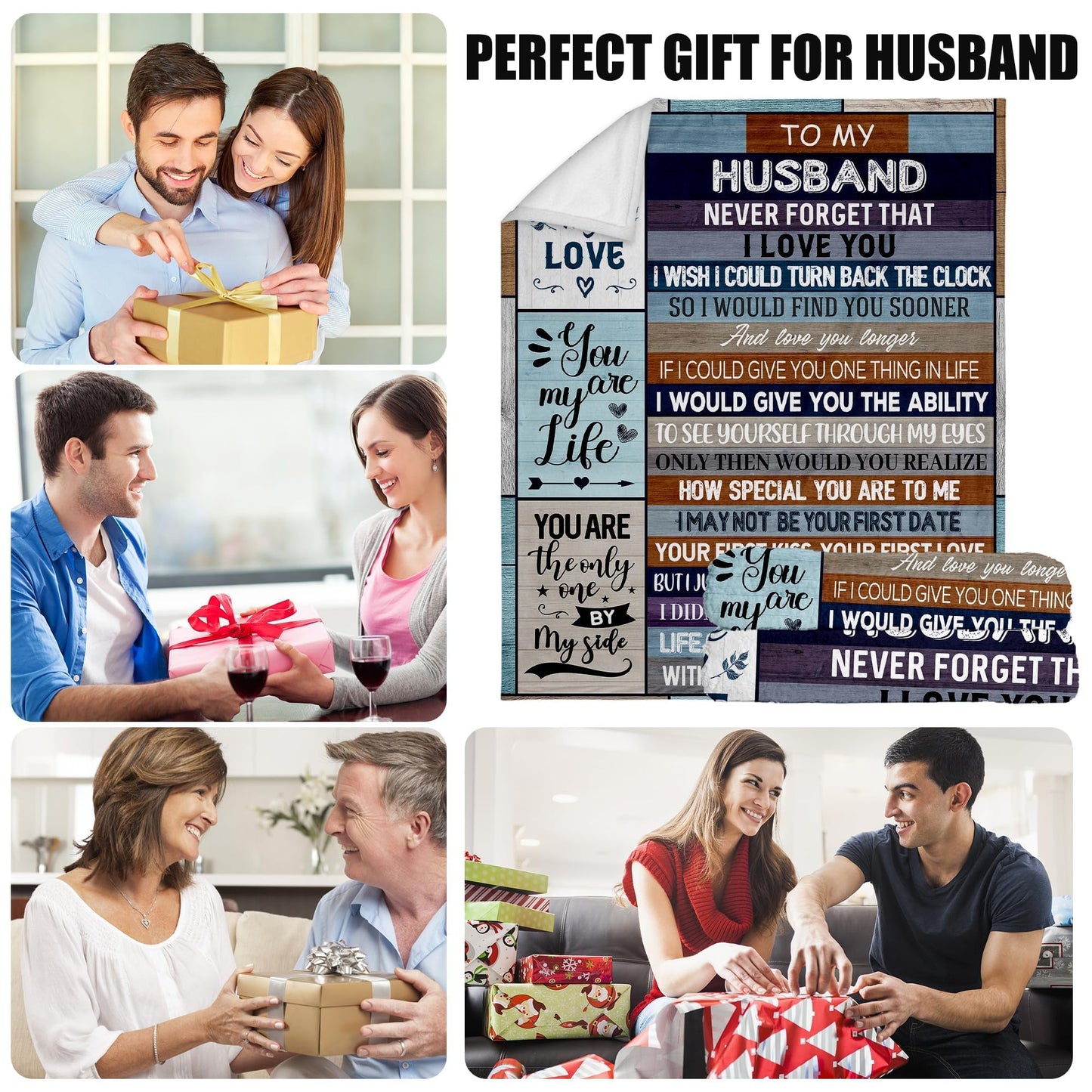 Ekpvgit Gifts for Him, Best Husband Gifts for Birthday, Fathers Day, Christmas, Wedding Anniversary, Valentines Day, Gifts for Husband Blanket 50"x60"