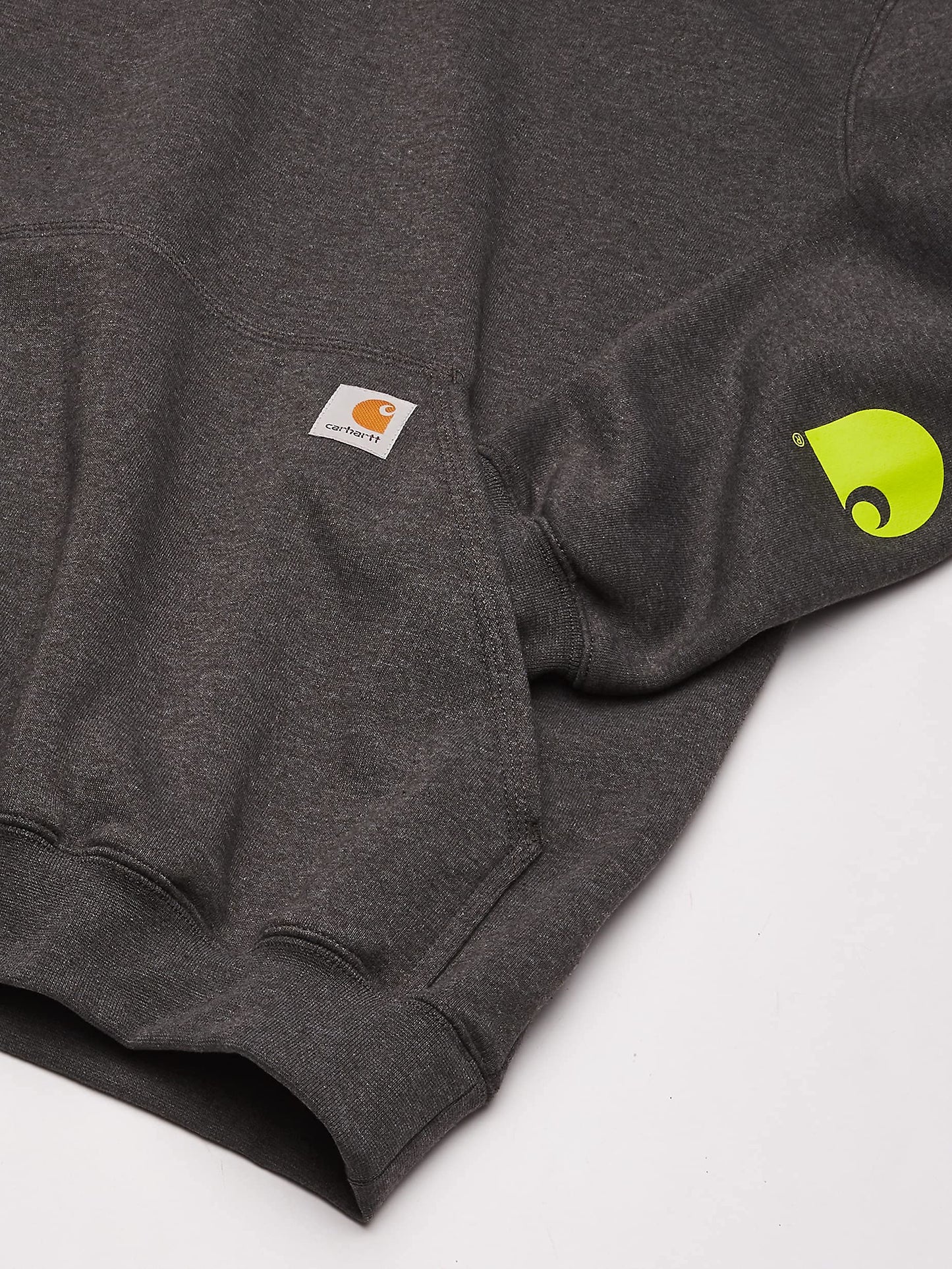 Carhartt mens Loose Fit Midweight Logo Sleeve Graphic fashion sweatshirts, Carbon Heather, Large US