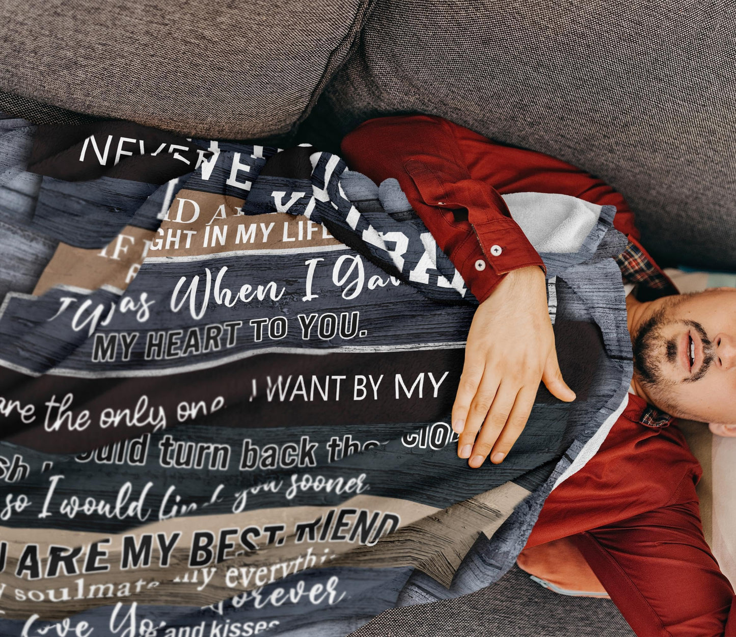 Muxuten Gifts for Husband Blanket 60"x50", Husband Gift from Wife, Birthday Gift Decoration for him, Anniversary Wedding Gifts for Him from Wife, I Love You Throw Blankets