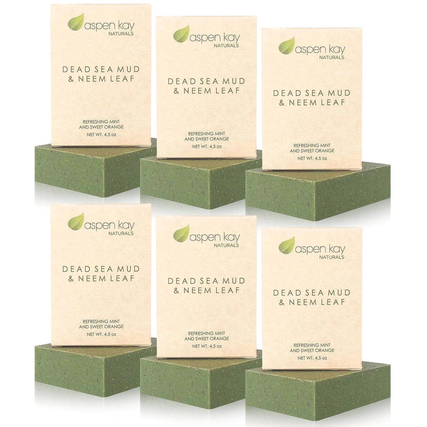 Aspen Kay Naturals Dead Sea Mud and Neem Soap - With Organic Shea Butter & Olive Oil. A Wonderful Neem Face Wash for all Skin Ty