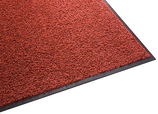 Guardian Platinum Series Indoor Wiper Floor Mat, Rubber with Nylon Carpet, 3'x14', Red