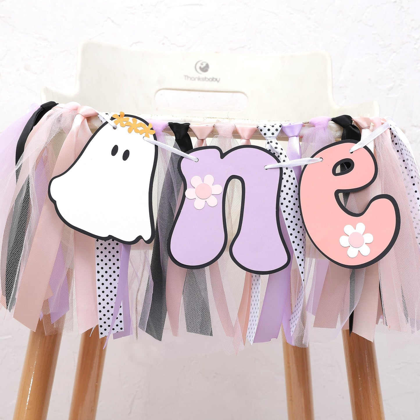 Spooky One Groovy Birthday Banner - 1st Birthday Party Decor, Happy Halloween, Boho 'Happy Boo Day' Garland
