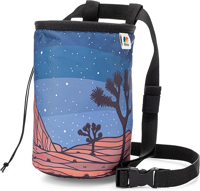 Oso Supply Co - Climbing Chalk Bag for Adults and Kids, Drawstring Closure, Adjustable Waist Belt, Indoor/Outdoor Trainin...