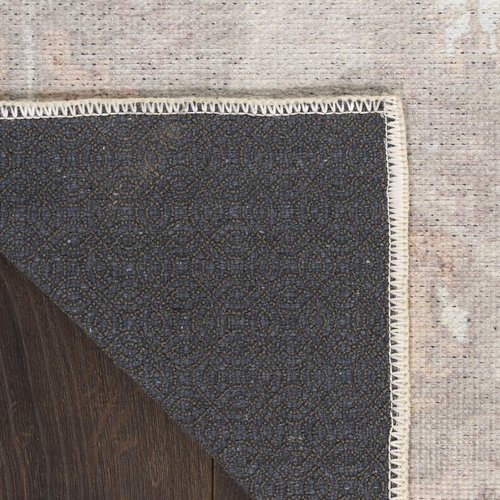 Nourison Home Vintage Washables Grey 4' x 6' Area Rug - Easy Clean, Non Shedding, Bed Room, Living Room, Dining Room, Kitchen (4' x 6')
