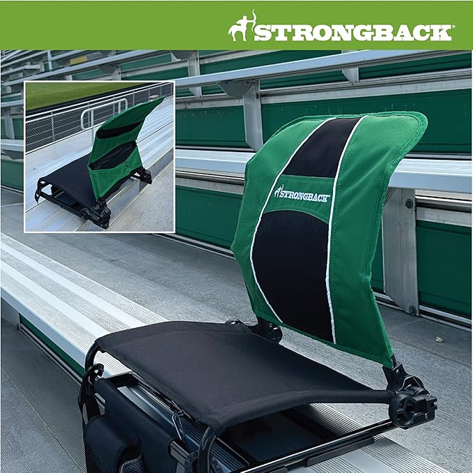 STRONGBACK Lumbar Support Stadium Seat for Bleachers – Ergonomic Chair with Back Support for Adults & All-Day Comfort
