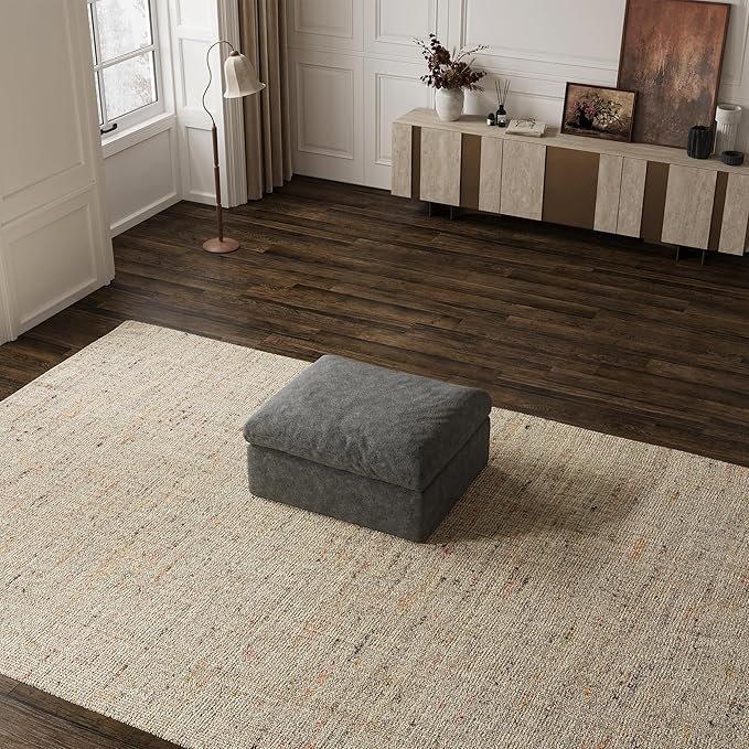 Cloud Sectional Couches for Living Room, Only Ottoman, Dark Gray