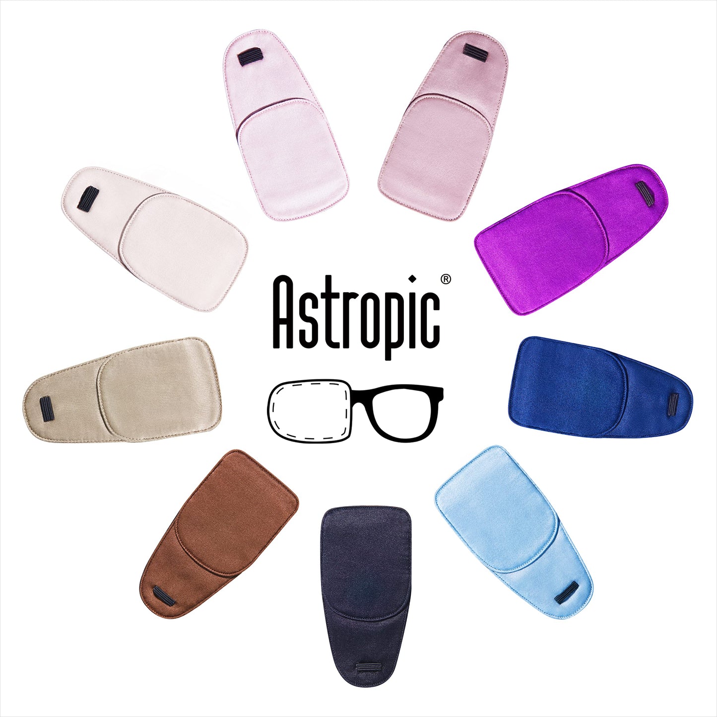 Astropic Silk Eye Patch for Adults Kids Glasses to Cover Either Eye (Medium, Creamy Beige)
