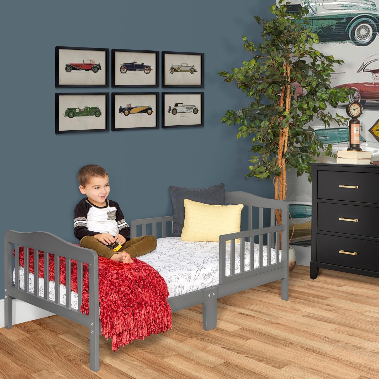 Dream On Me Sydney Toddler Bed in Steel Grey, Greenguard Gold Certified