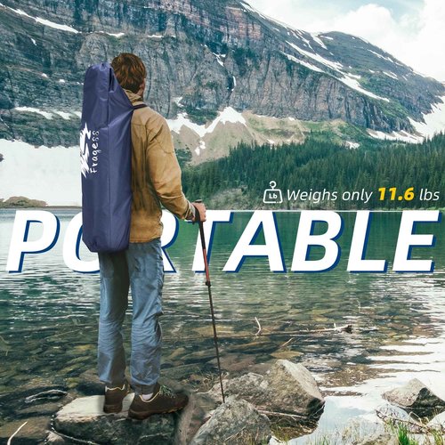 Fragess Hammock Camping Chair, Portable Camping Hammock Chair with Adjustable Back, Folding Hammock Chair Supports 330lbs, Rocking Camping Chair for Lawn, Camping, Patio, Traveling, Stargazer-Blue