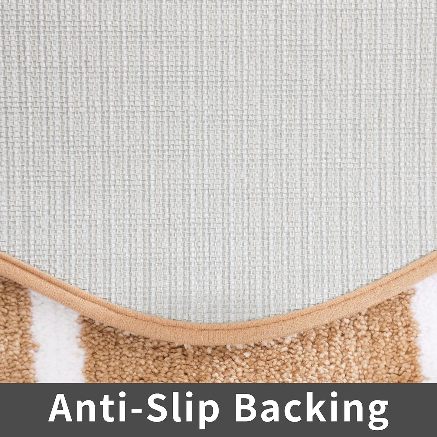 COSY HOMEER Extra Thick Bath Rugs - Anti-Slip Bath Linen Sets Mats Soft Plush 100% Strong Polyester Mat Living Room Bathroom Water Absorbent(Beige,17x27 - Inches)