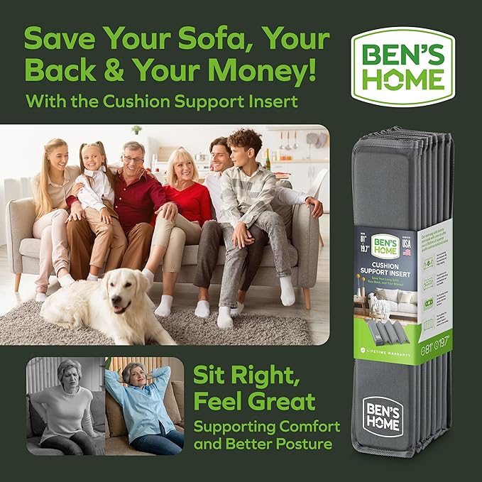 BEN'SHOME® Heavy Duty Couch Cushion Support Board – Instantly Repair Sagging Sofa Seat | 19.7 x 68-81" | .5" Furniture Grade Wood Under Cushions Insert, Anti-Slip, Extend Sofas & Couches Life