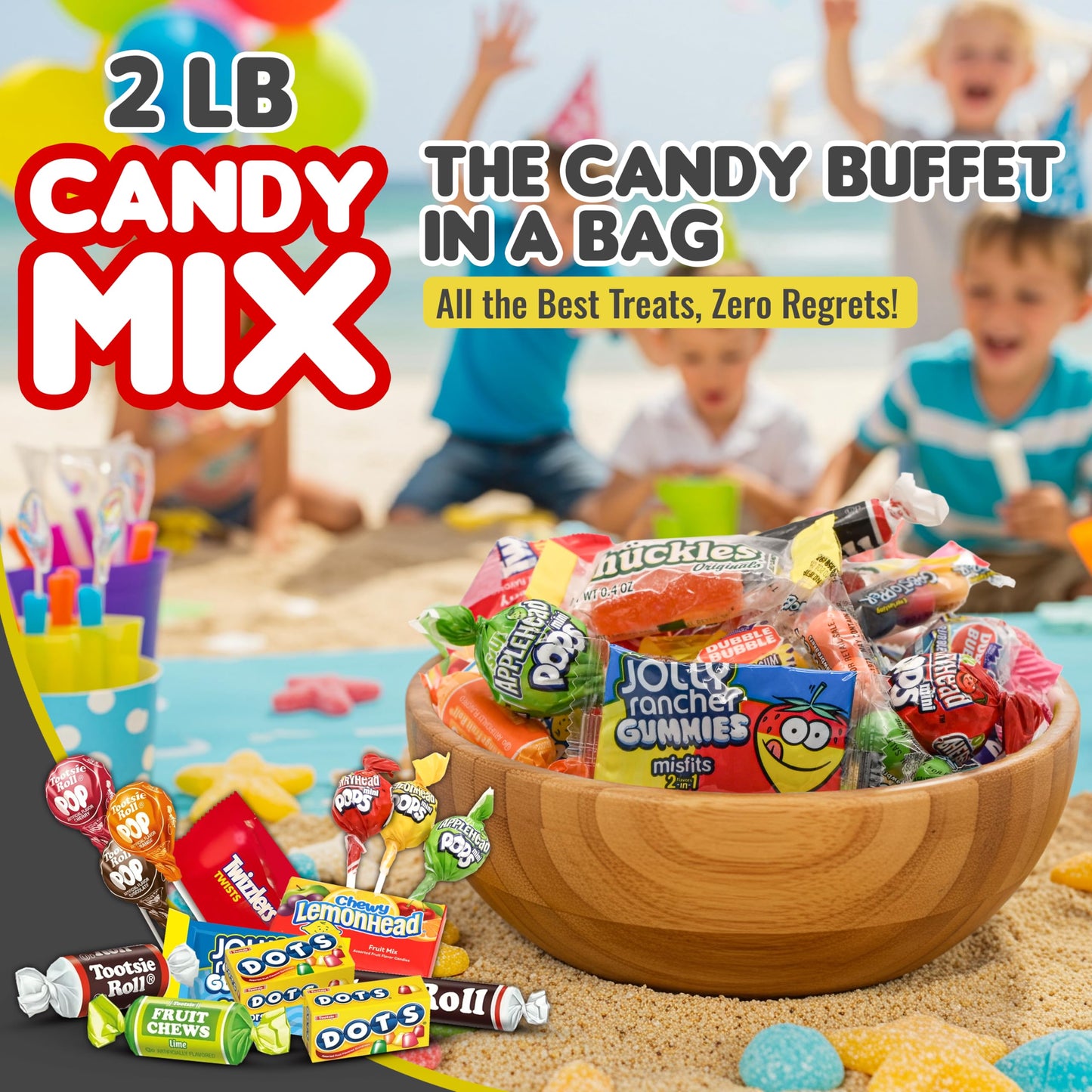 Candy Mix Variety Pack – 2 LB Bulk Assorted Candy Individually Wrapped – Big Bag of Candy for Piñata Stuffers, Goodie Bags, Birthday Parties, Kids’ Treats & Party Favors