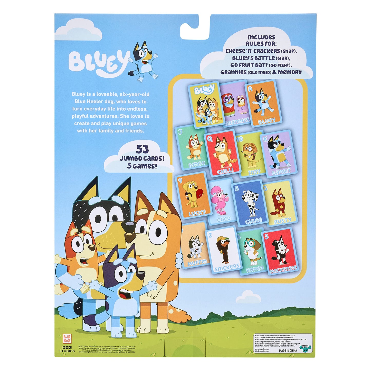 Bluey 5 in 1 Card Game Set, Multicolor (13032)