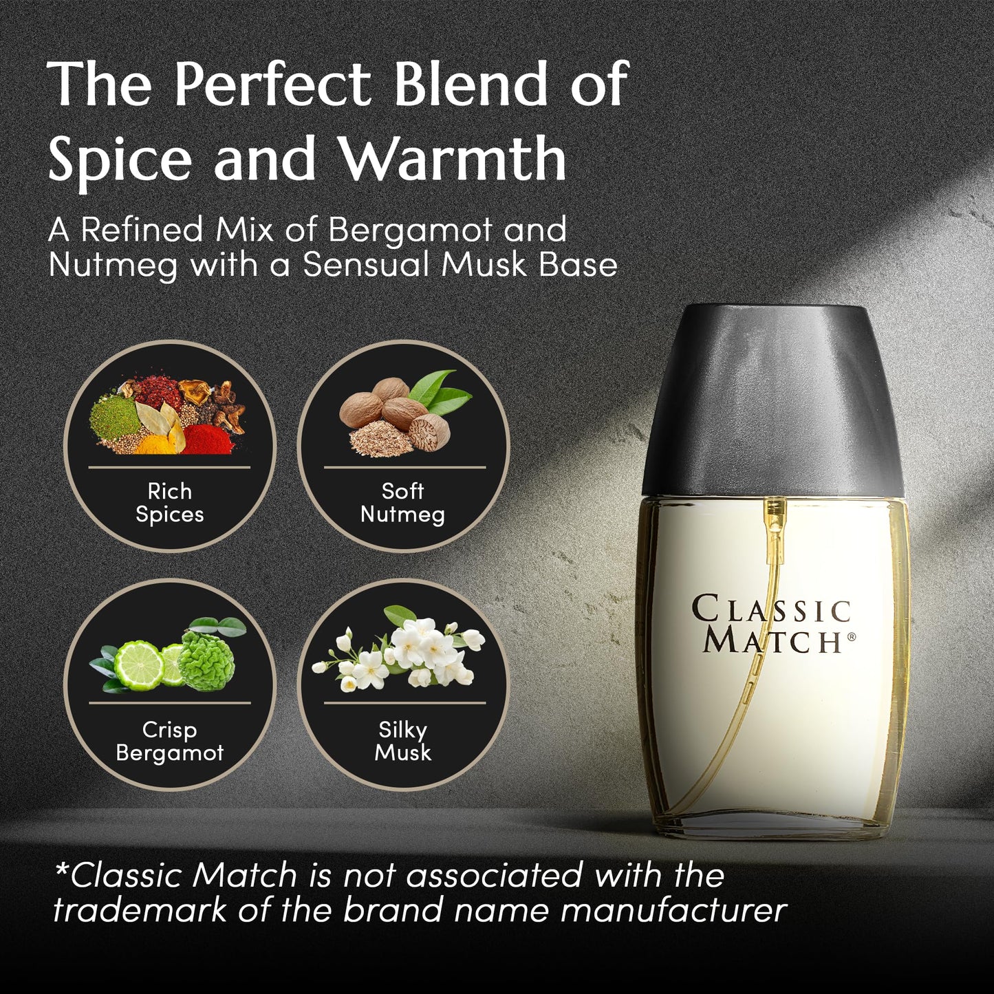 PB ParfumsBelcam Classic Match Eau de Toilette Spray for Men – Warm Oriental Scent with Bergamot, Nutmeg & Musk – Long-Lasting Cologne for Men, Affordable Luxury Signature Fragrance, 2.5 Fl Oz