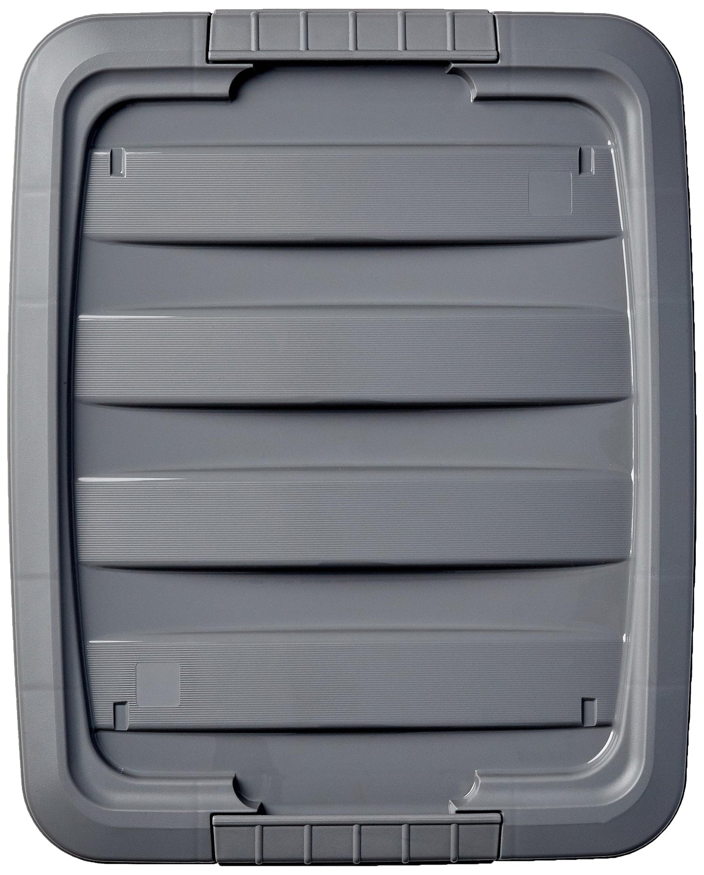 Amazon Basics Plastic Storage Containers with Secure Latching Lids, Stackable Organization Bins, Clear/Grey, 19 Quart, Set of 6