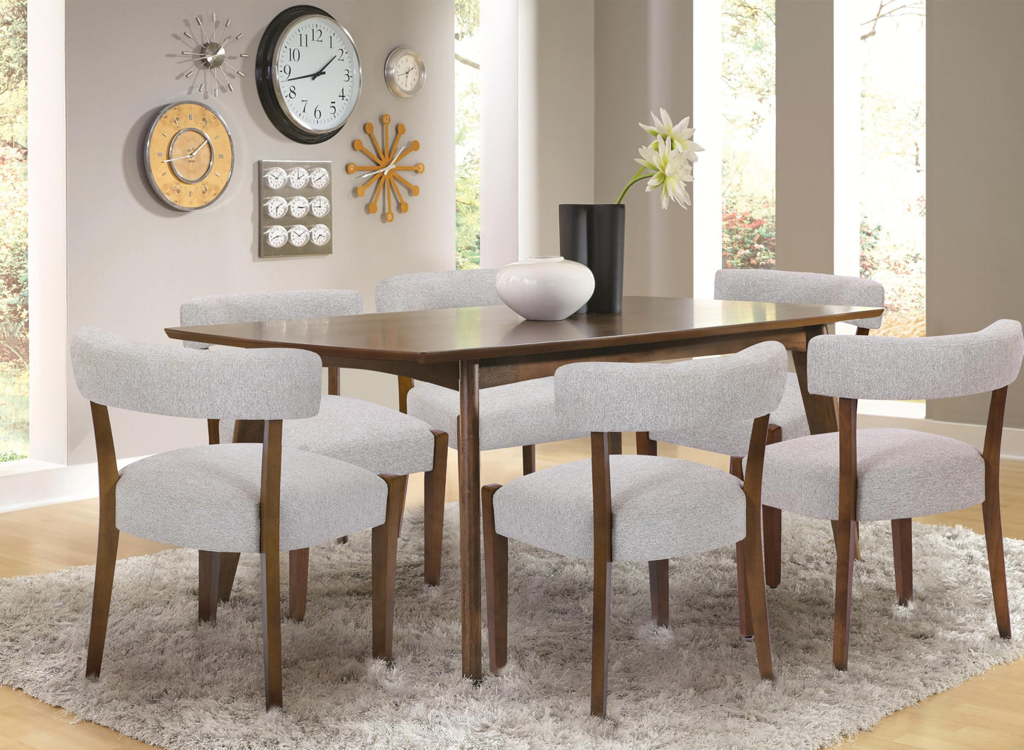 RNKSFX Wooden Dining Chairs Set of 4 Upholstered Kitchen & Dining Room Linen Fabric Chairs Mid Century Modern Dining Woven Chairs Low Back, Beige Fabric