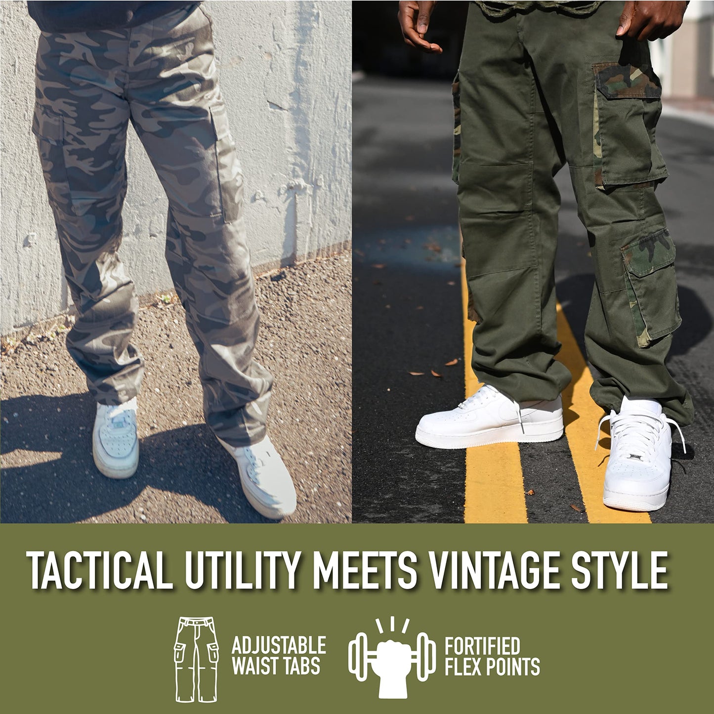 Rothco Vintage Paratrooper Cargo Fatigue Pants – Tactical Outdoor Comfortable Casual, ACU Digital Camo, XL