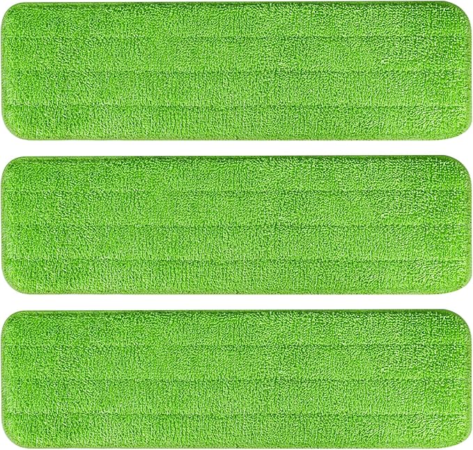 3 Pack Microfiber Cleaning Pads with All Bona Mop, Reusable Microfiber Mop Pads for 18 Inch Mop, Hardwood Floor Replacement Cleaning Mop Pads, Machine Washes