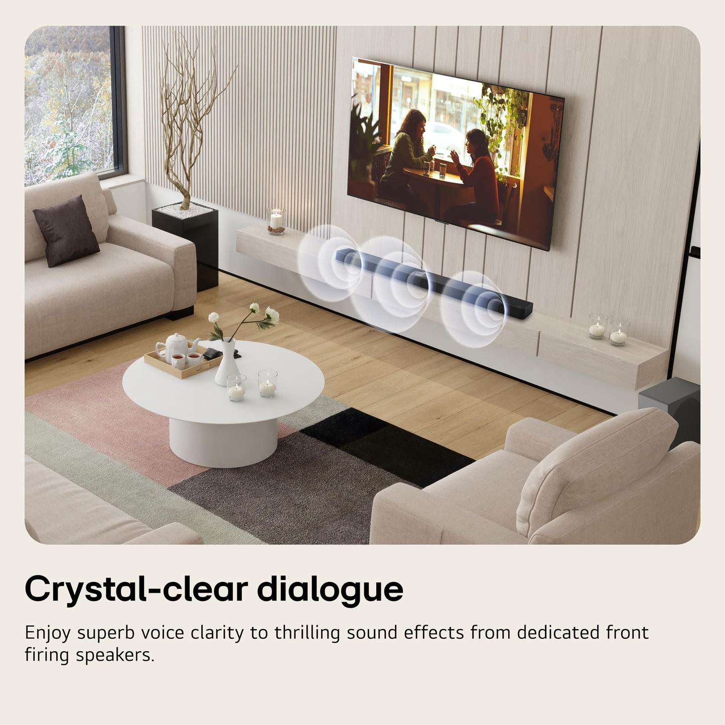 LG S60T 3.1 ch. Soundbar with Wireless Subwoofer, Dolby Audio, TV Synergy, Wow Interface, AI Sound Pro