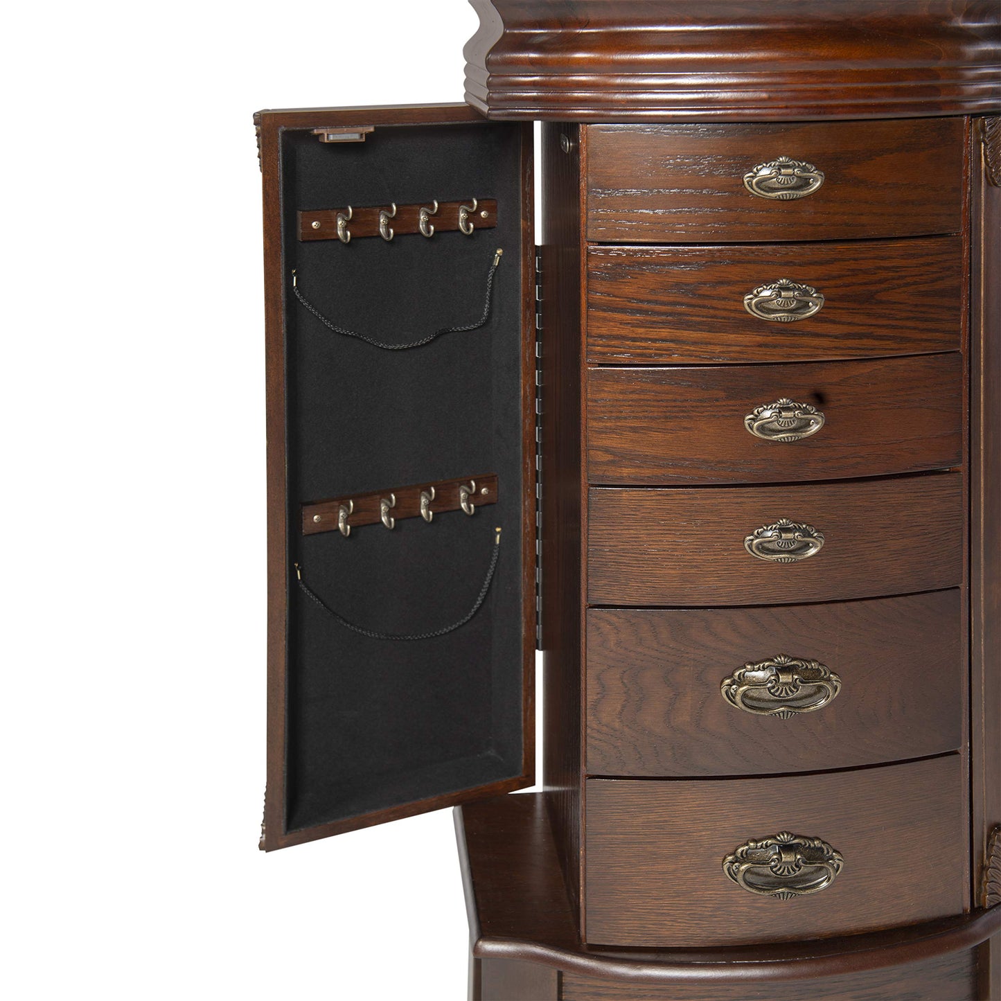 Powell Italian Influenced Transitional Espresso Jewelry Armoire,Brown