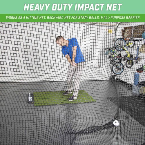 GoSports 15 ft x 10 ft Sports Netting - Hitting Net for Golf, Baseball, Hockey, Soccer, LAX and More