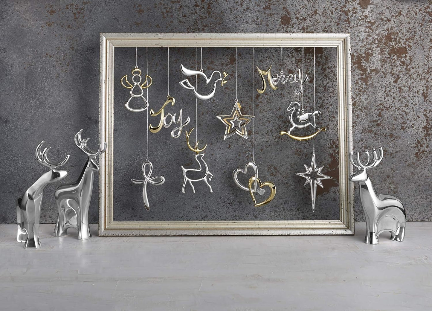 Nambé Miniature Dasher Reindeer Set – Trio of Sculpted Collectible Figurines, Santa’s Sleigh Team Holiday Display, Elegant Alloy Christmas Decorations for Tabletop or Shelf, 3.25–4.75" Tall