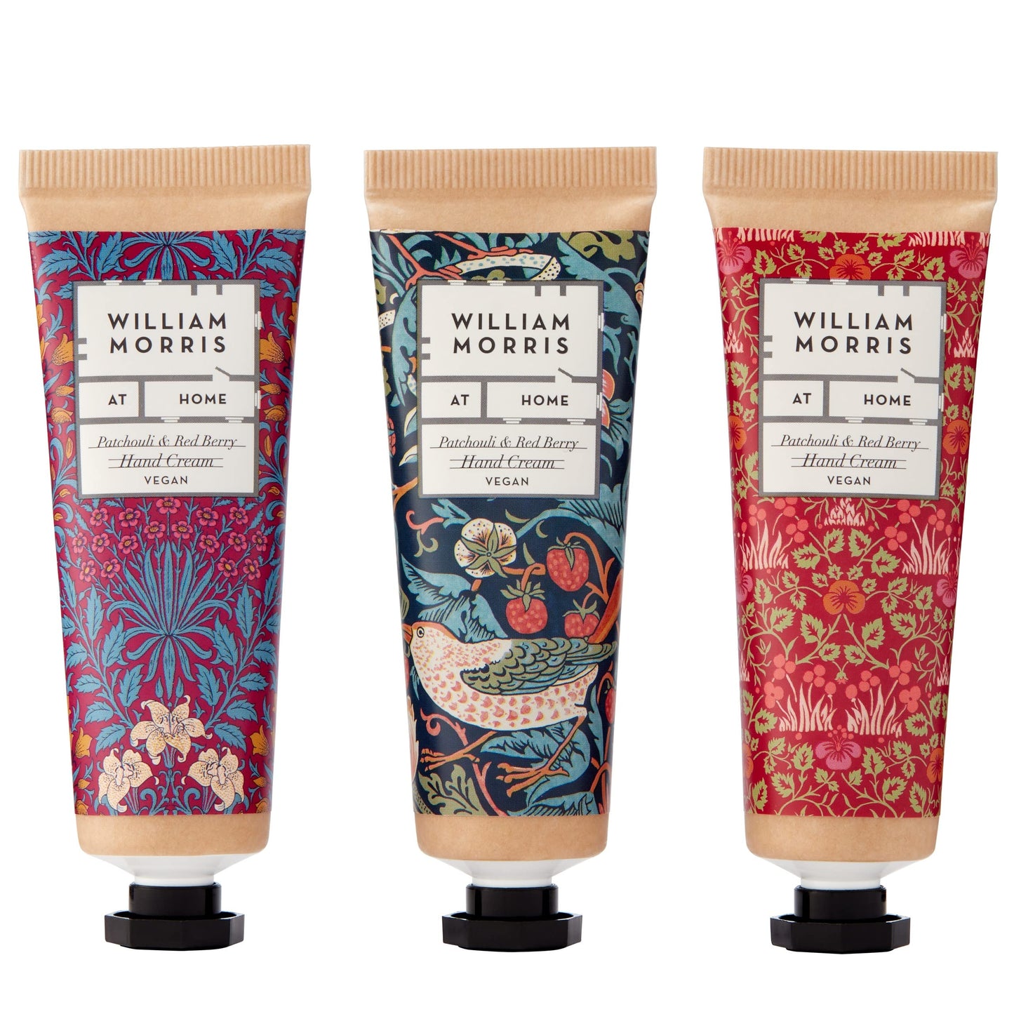 William Morris At Home Patchouli & Red Berry Hand Cream Gift Set Collection | Infused With Shea Butter & Essential Oils | Travel
