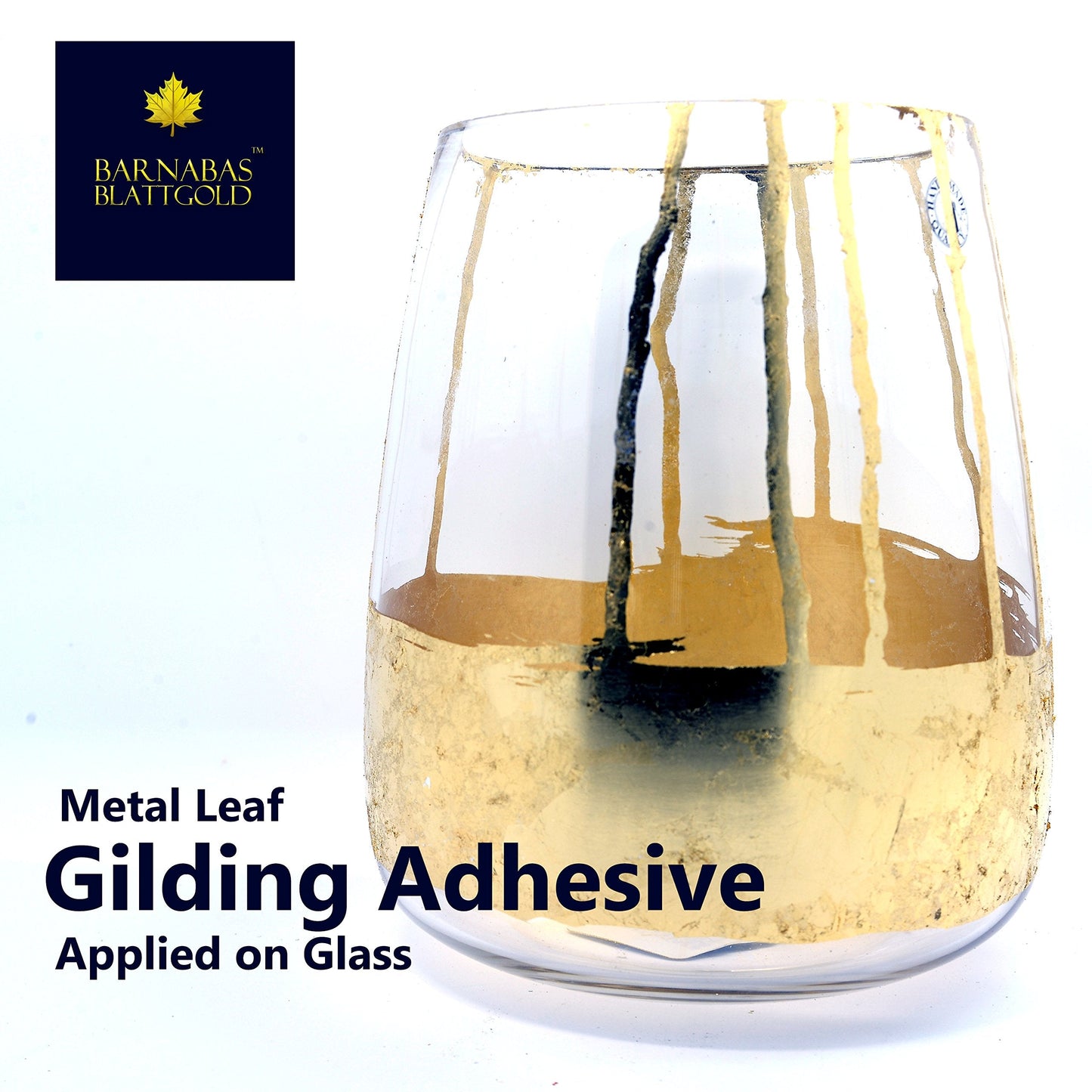 Barnabas Blattgold Gold Leaf Gilding Adhesive 60ml, Gold Foil Gilding Adhesive for Arts and Plating