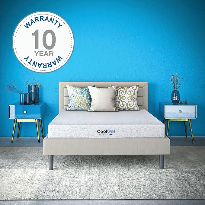 Cool Gel 8 Inch King Mattress Memory Foam Medium Firm, King Size Memory Foam Mattress Cooling, Made in the USA, 8" Depth with Pressure Relief, CertiPUR-US Certified No Fiberglass, CoolGel Bed