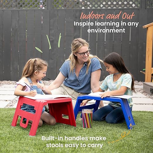 ECR4Kids Linking Stool Set, Flexible Seating, Assorted, 4-Piece