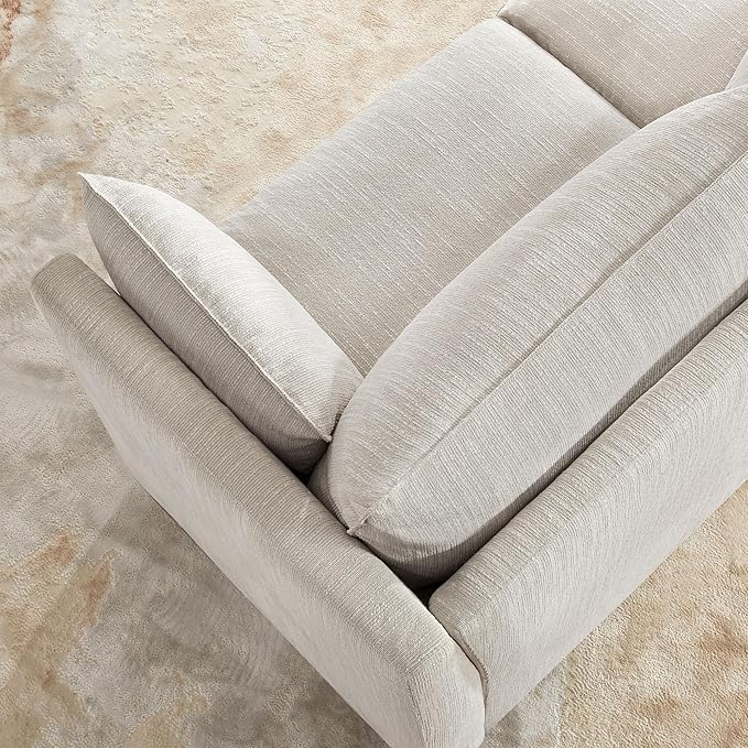 CHITA Luxury Oversized Loveseat Sectional Sofa Couch, Premium Down Filled Modular Sectional Sofa, FSC Certified, 80‘’ Width, 2 Seat Cloud Couch for Living Room, Snow