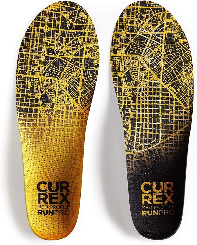 CURREX RunPro Insoles for Running Shoes, Arch Support Inserts to Help Reduce Fatigue, Prevent Injuries, Boost Performance for Men & Women (Medium Arch, Size 2X)