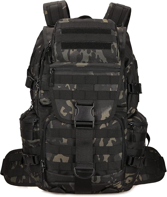 KXBUNQD 50L Military Tactical Backpack Hiking Waterproof Backpack Large Military Pack 3 Day Assault Pack Molle Bag Rucksack