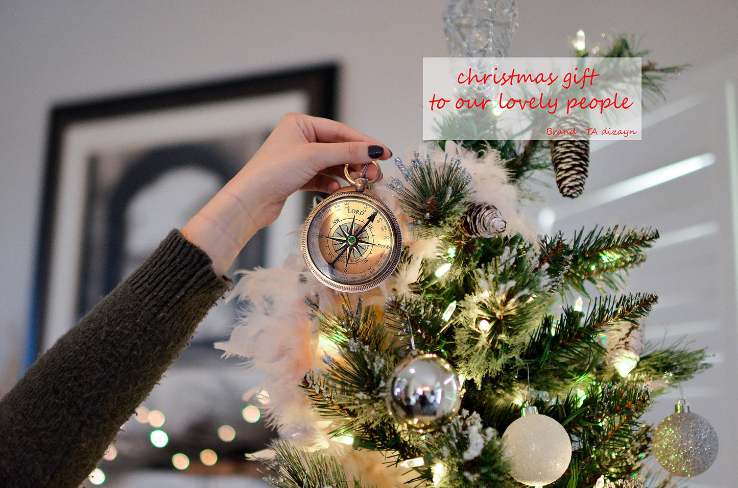 Trust in The Lord with All Your Heart -Proverbs 3: 5-6 Quote Engraved Compass with Wooden Box, Greeting Card, Gift Compass, Graduation Day Gifts 2024 Compass for Women Mens Boy Girls