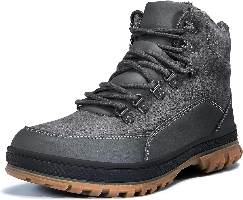 Wondamo Men's Snow Boots Lightweight Waterproof Winter Boots Fur Lined Anti-slip Cold Weather Shoes