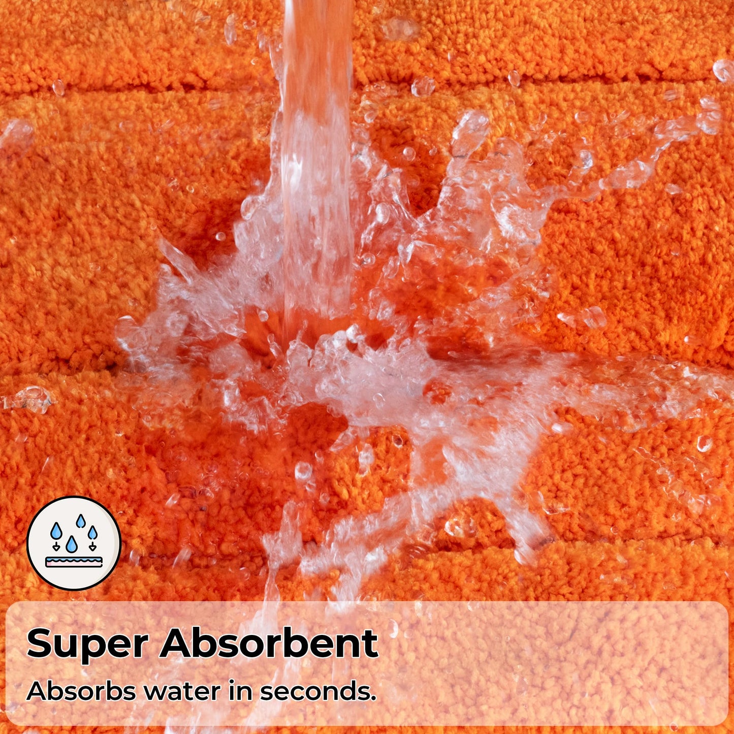 GRANNY SAYS Bathroom Rugs Non Slip, 16" x 24", Bath Rugs for Bathroom Washable, Bath Mats for Floor, Microfiber Bath Mat for Tub, Absorbent Bath Rugs for Shower Room, Orange