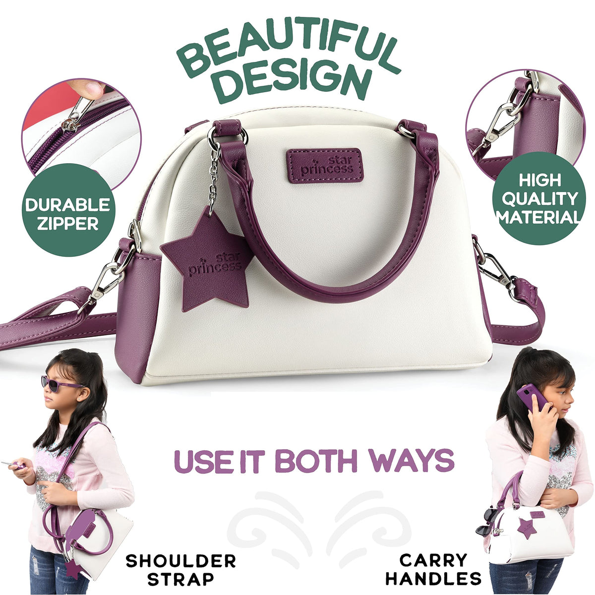 Little Girls Purse with Accessories and Pretend Makeup for Toddlers - My First Purse Set Includes Handbag, Phone, Wallet, Play Makeup and More Pretend Play Toys for Girl Age 3 +