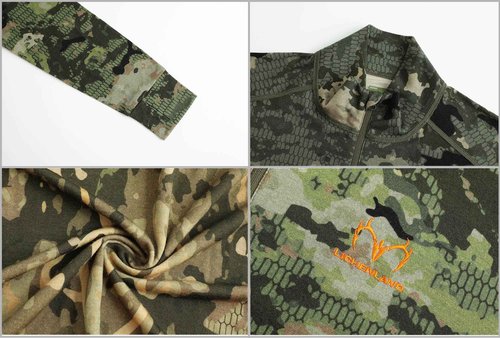 Lichenland Men's Merino Wool Hunting Base Layer Tops Camo Shirts