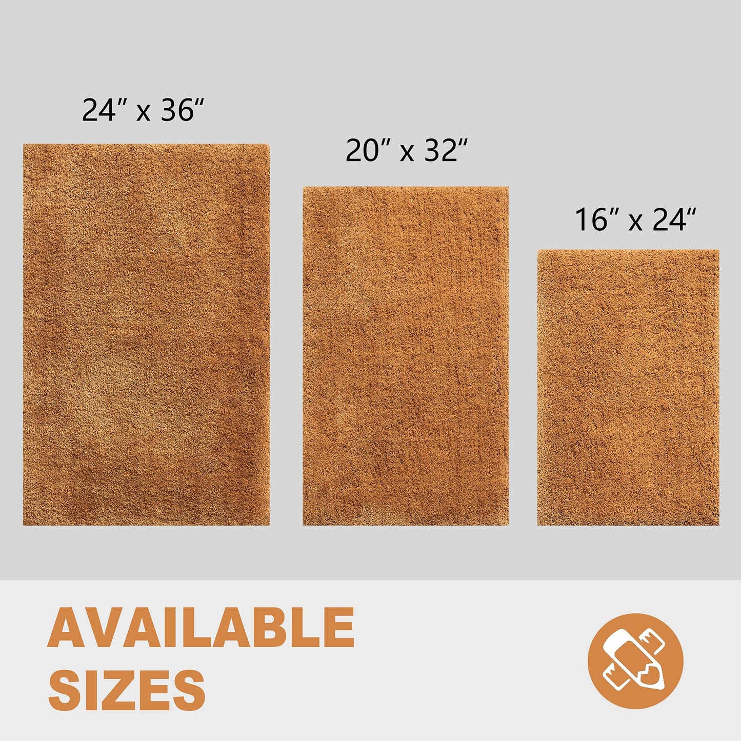 CozeCube Upgraded Shaggy Bath mat for Bathroom Non Slip 15.7" X 23.6", Super Soft Quick Dry Bath Rugs, Fluffy Plush Bathroom Rugs Machine Washable, Light Brown