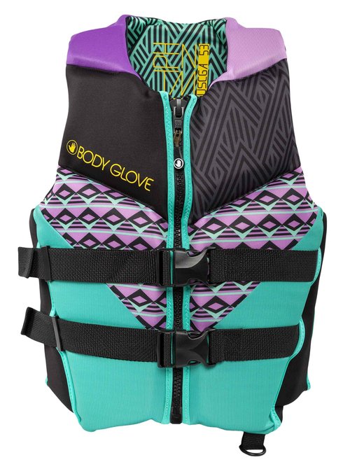 Body Glove Women’s Phantom U.S Coast Guard Approved Life Jacket PFD - Aqua/Purple - Large