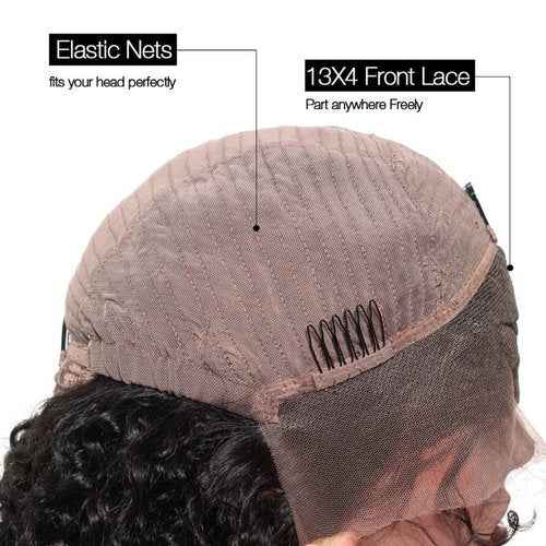 Dreambeauty 250% Density Lace Front Human Hair Wigs Silk Straight Brazilian Virgin Remy Human Hair Wigs Glueless Lace Front Wig for Women Natural Black Color (18 inch)