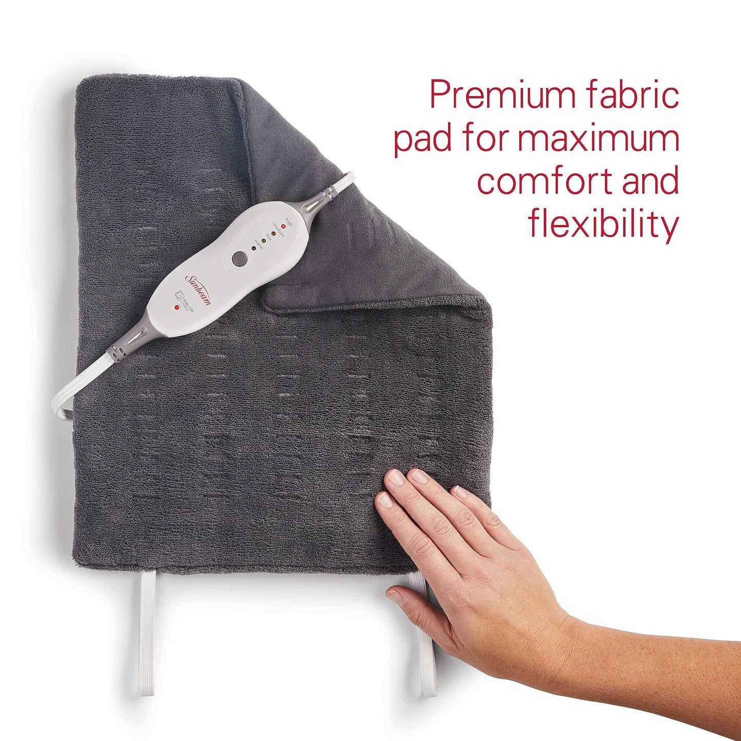 Sunbeam Premium Sunbeam Heating Pad with Compact Storage, Standard Size, Gray