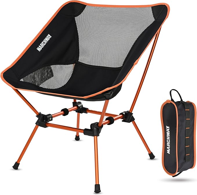 MARCHWAY Ultralight Folding Camping Chair, Heavy Duty Portable Compact for Outdoor Camp, Travel, Beach, Picnic, Festival, ...