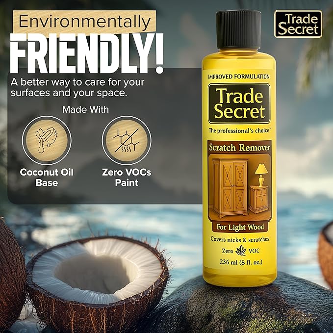 Trade Secret Light Wood Scratch Concealer, Scratch Remover for Real Wood Furniture & Floors – Covers Nicks, Scuffs & Dogs, Cats Scratches, Marks, Minor Defects