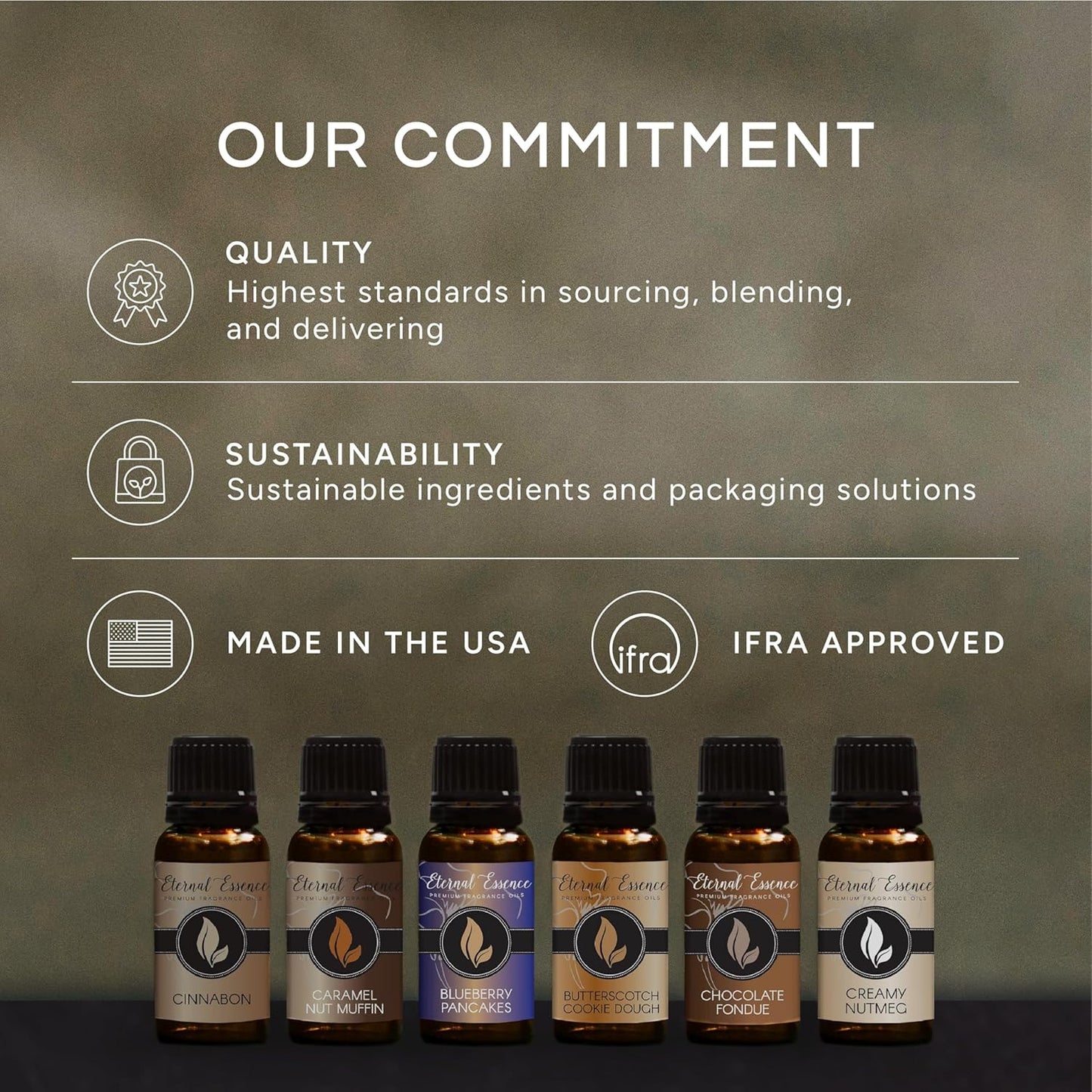 Eternal Essence Oils Freshly Baked Set of 6 Premium Fragrance Oils - Includes Blueberry Pancakes, Caramel Nut Muffin, Butterscotch Cookie Dough, Cinnabon, Chocolate Fondue, and Creamy Nutmeg - 10ML