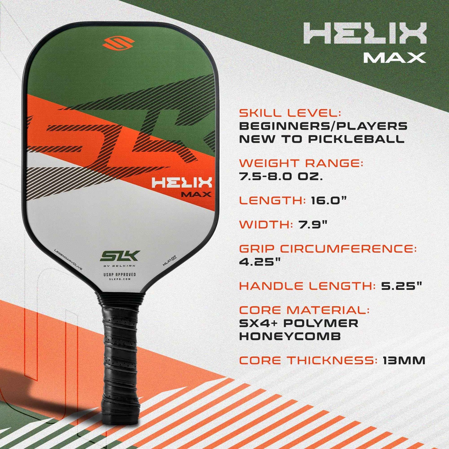 Selkirk Sport SLK Helix Pro Legend Olive Pickleball Paddle & Pro S1 12pk Pickleball Ball Bundle