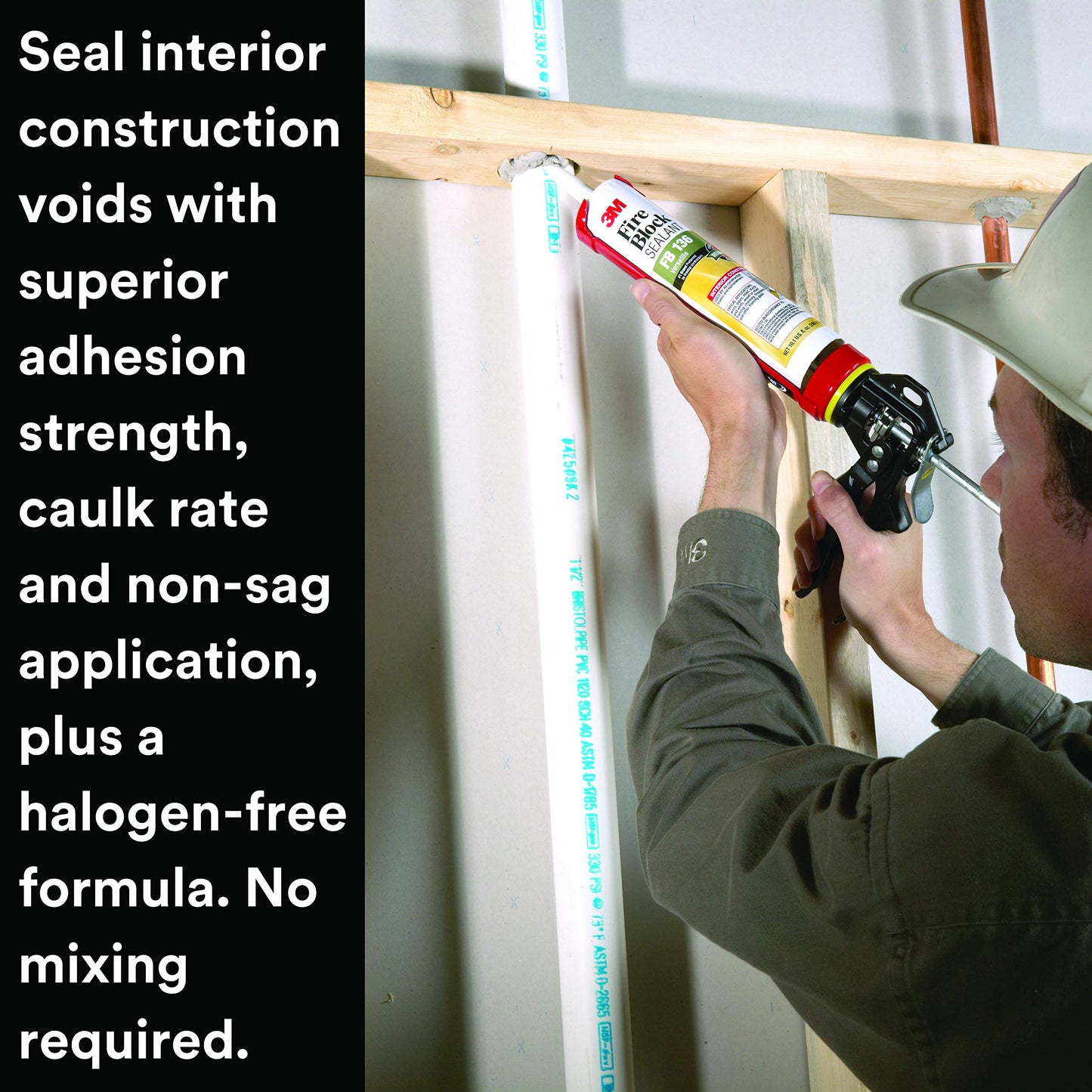 3M Fire Block Sealant FB 136, Gray Color, Single Component, High Temperature and Smoke Passage Resistant, 10.1 fl oz Cartridge